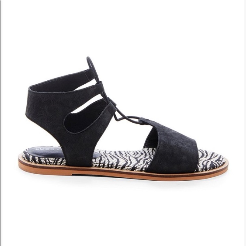 ⬇️ 🎉 SALE! NIB Lucky Brand Black Suede Sandal